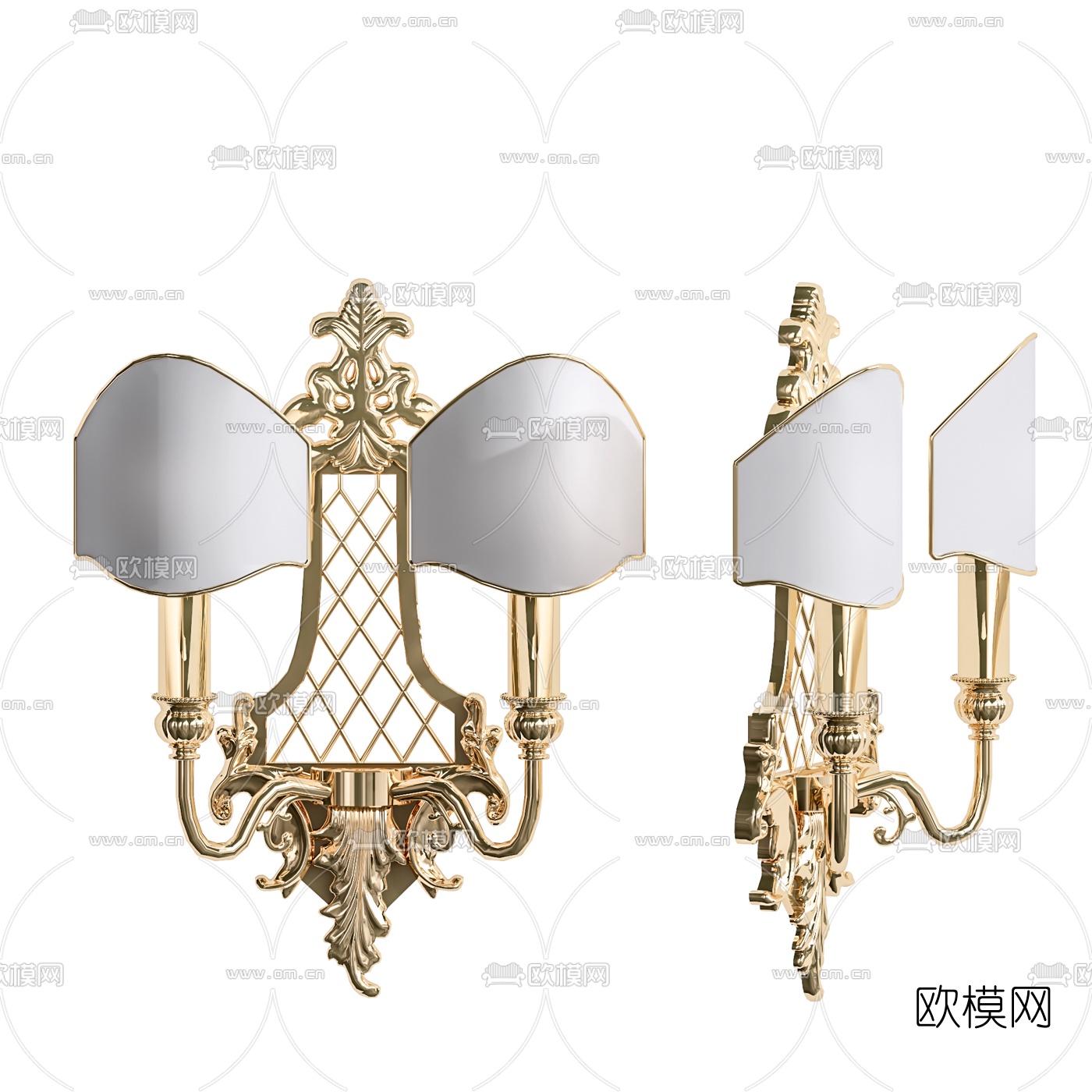 简欧金属壁灯3d模型下载_ID10034251_3dmax免费模型-欧模网