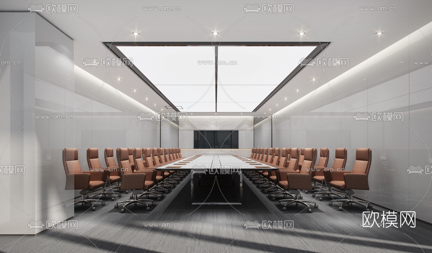 现代会议室3d模型-免费3dmax模型库-欧模网
