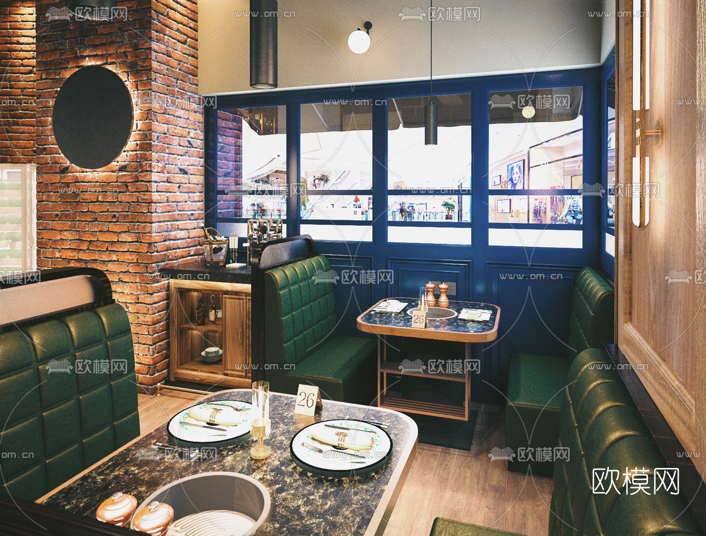 工业风火锅店3d模型