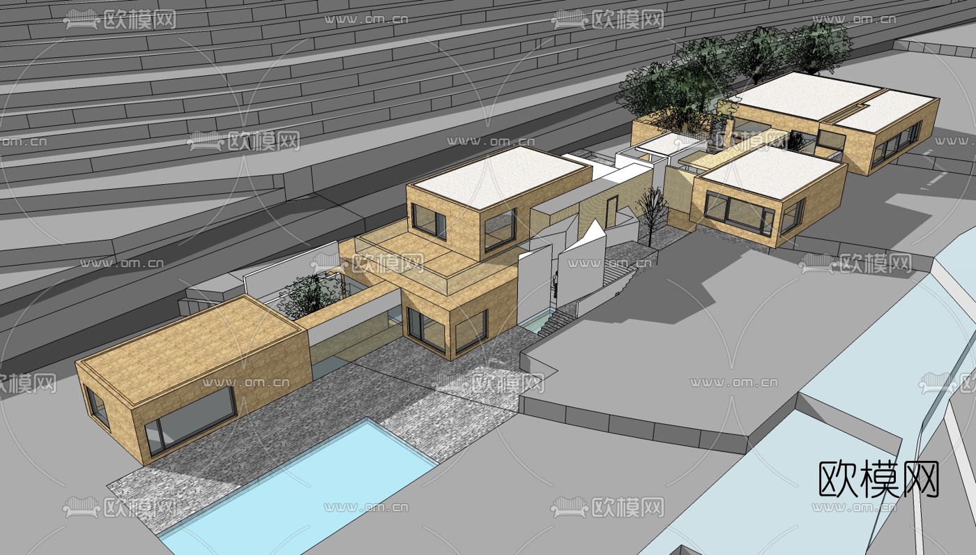 现代民宿免费su模型下载