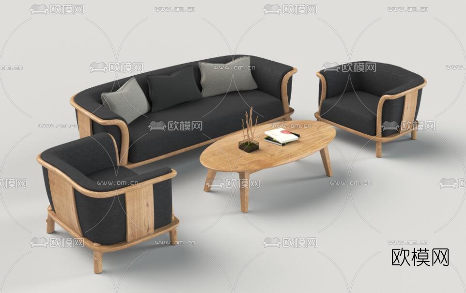 北欧沙发组合3d模型