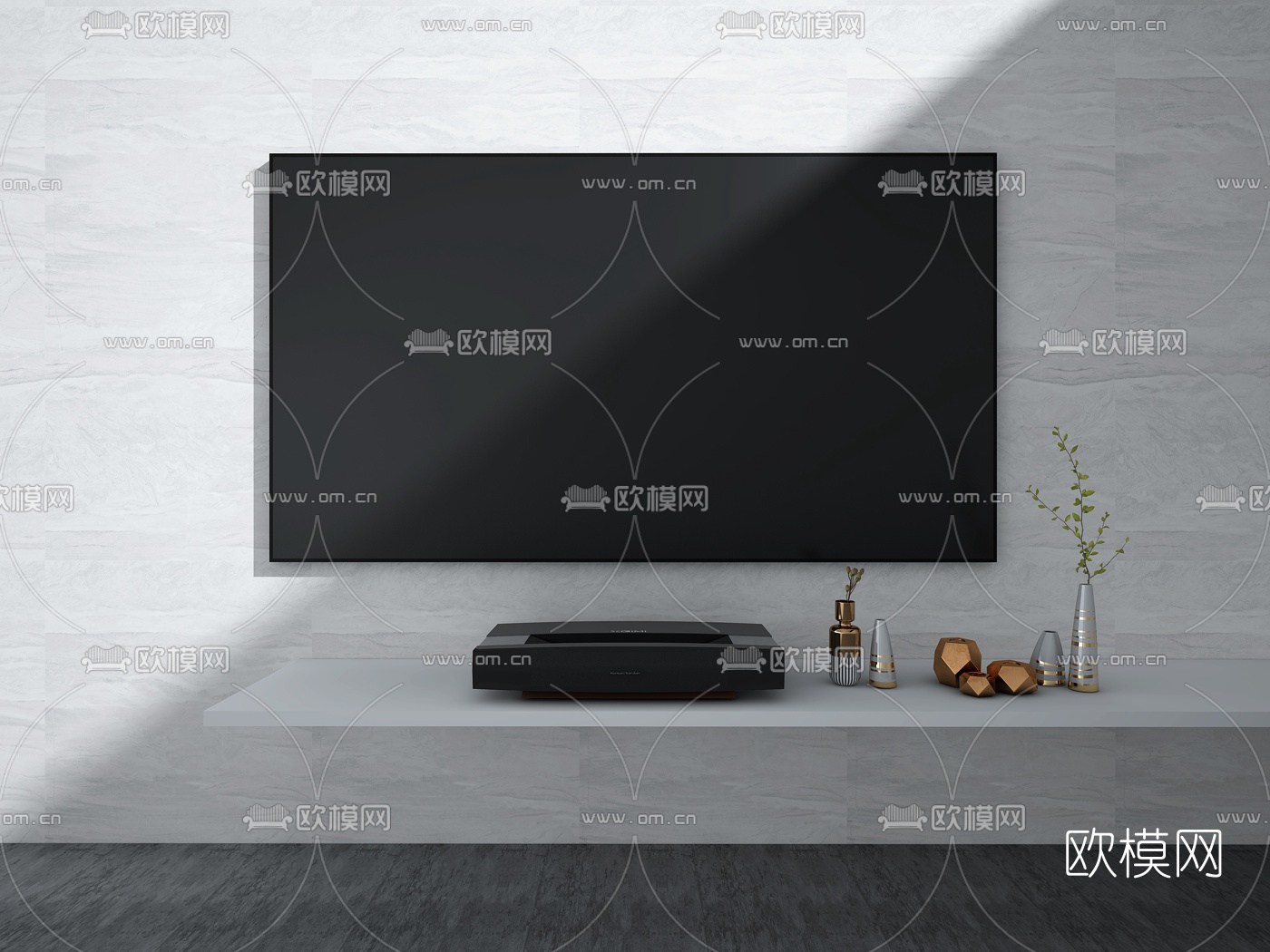 现代激光电视投影机3d模型