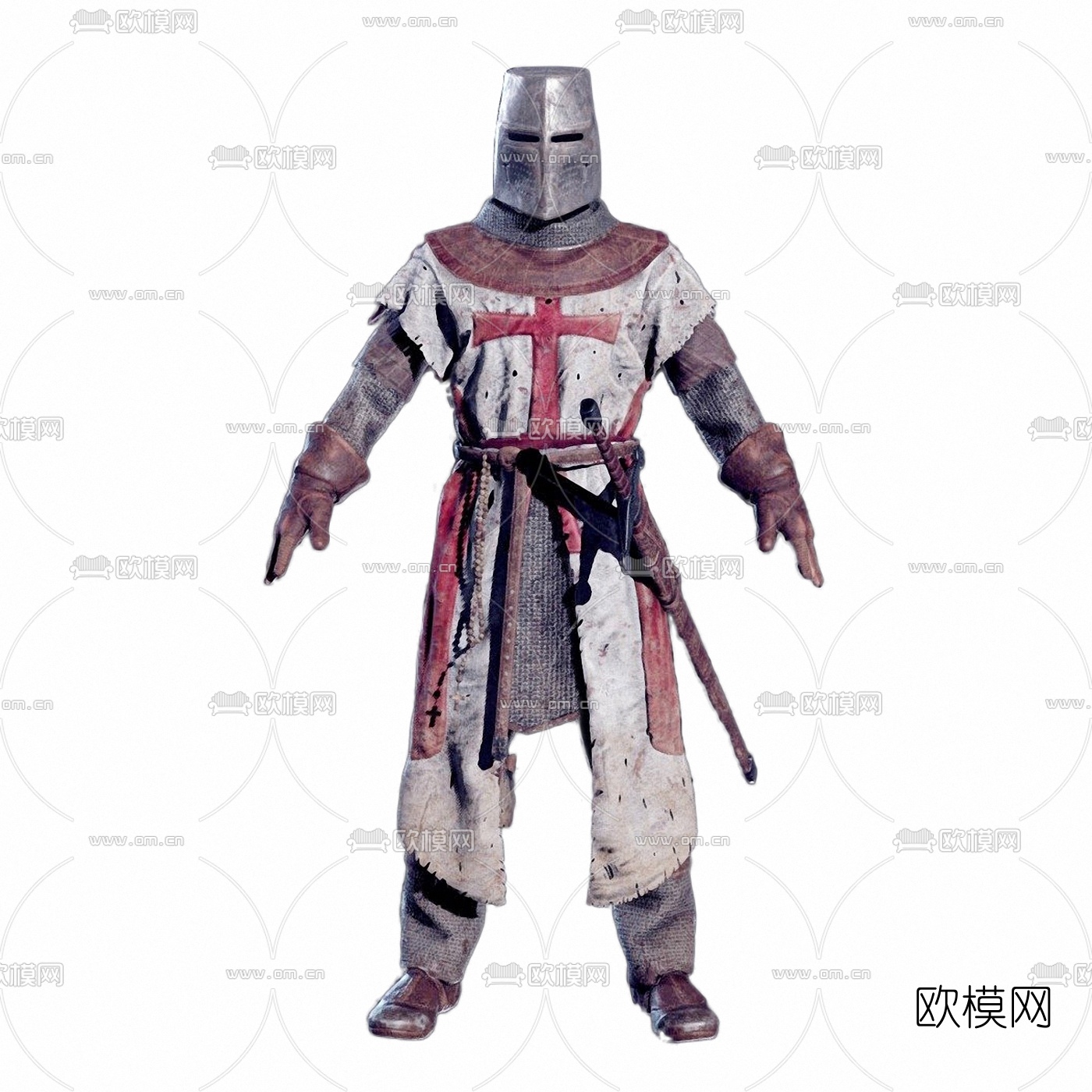 十字军战士游戏角色3d模型下载