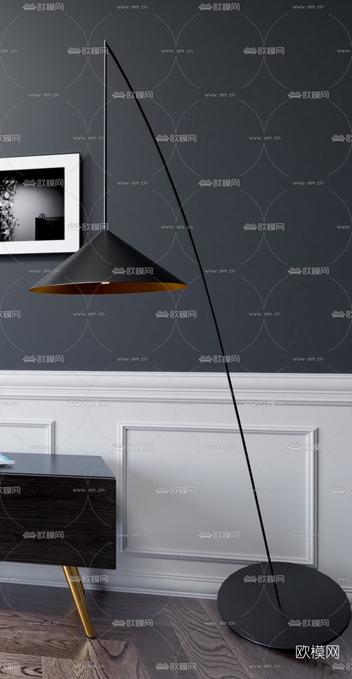 工业风电视柜3d模型下载（渲染图2）