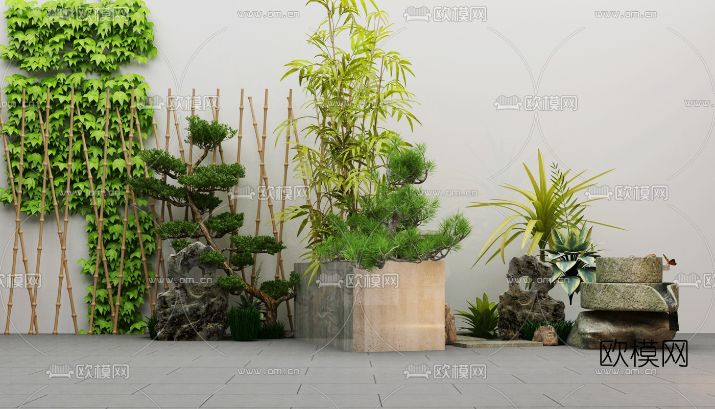 新中式景观小品3D模型