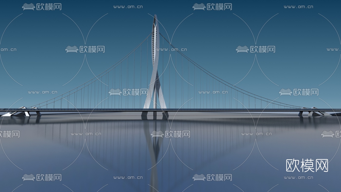 现代大桥外观3d模型