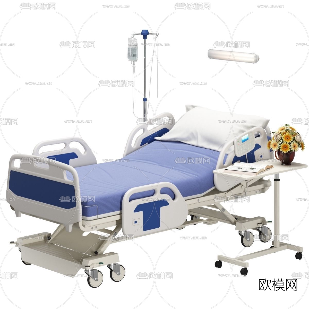 现代医院病床设备3d模型