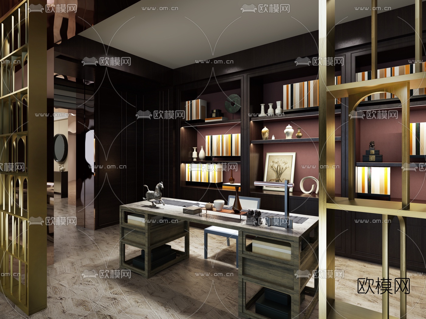 名师雅布书房3D模型
