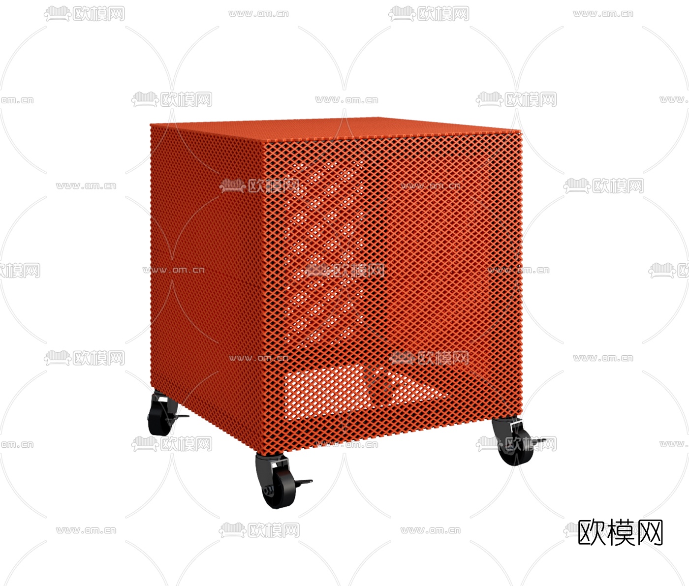 现代网格床头柜3d模型