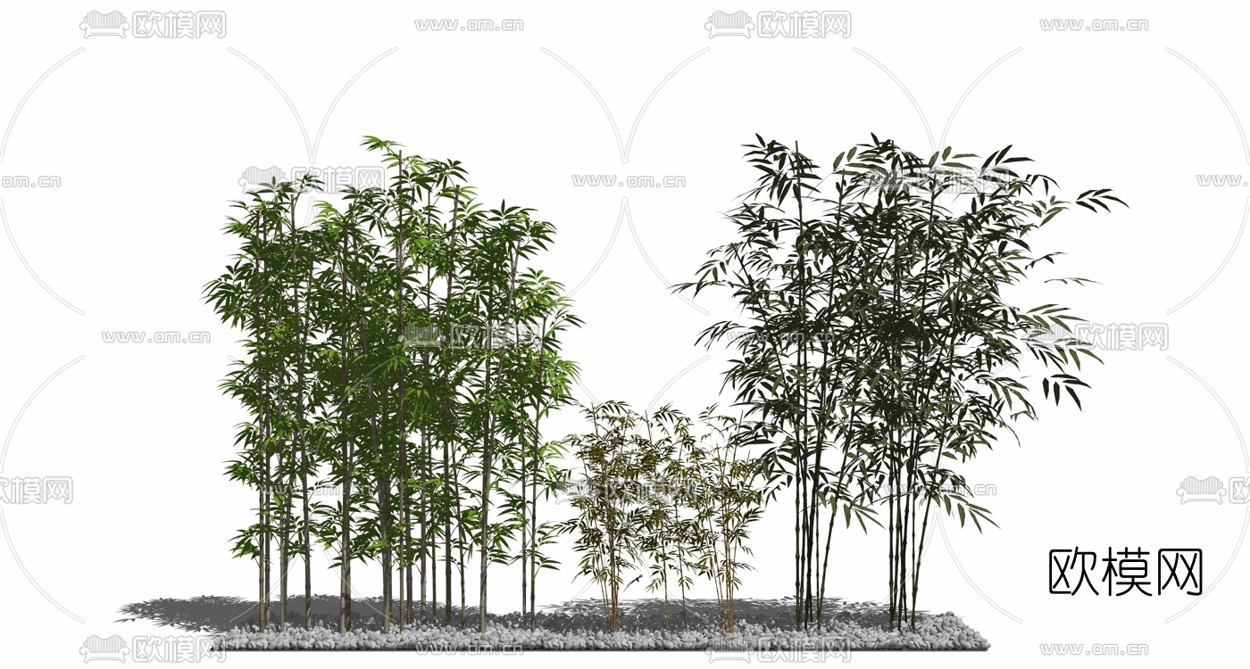 中式竹子su模型下载（渲染图1）