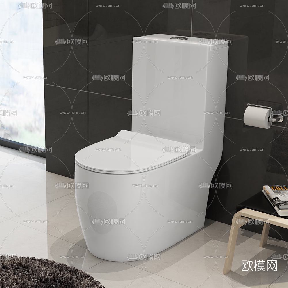 现代陶瓷坐便器3d模型