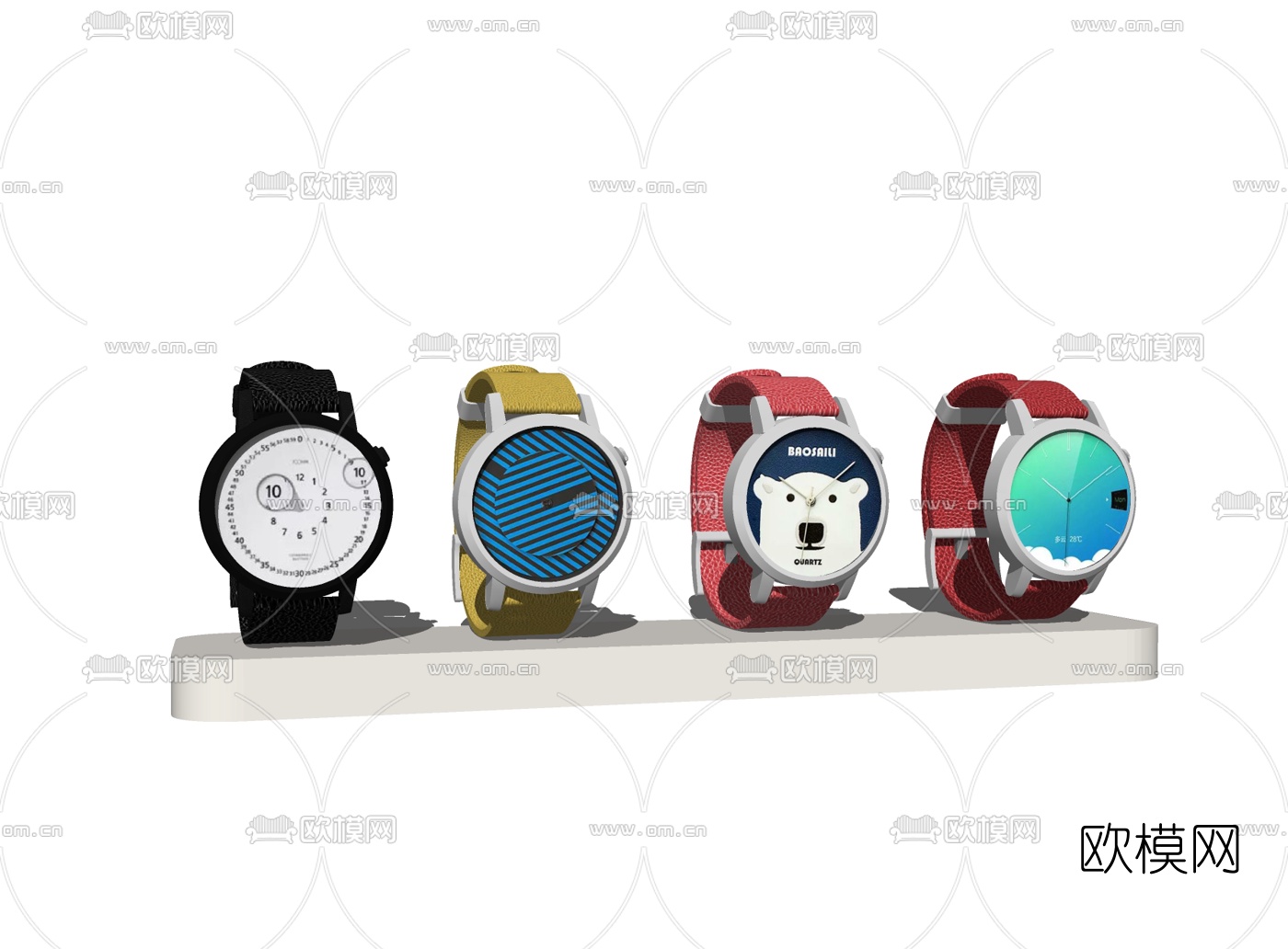 现代时尚手表su模型下载