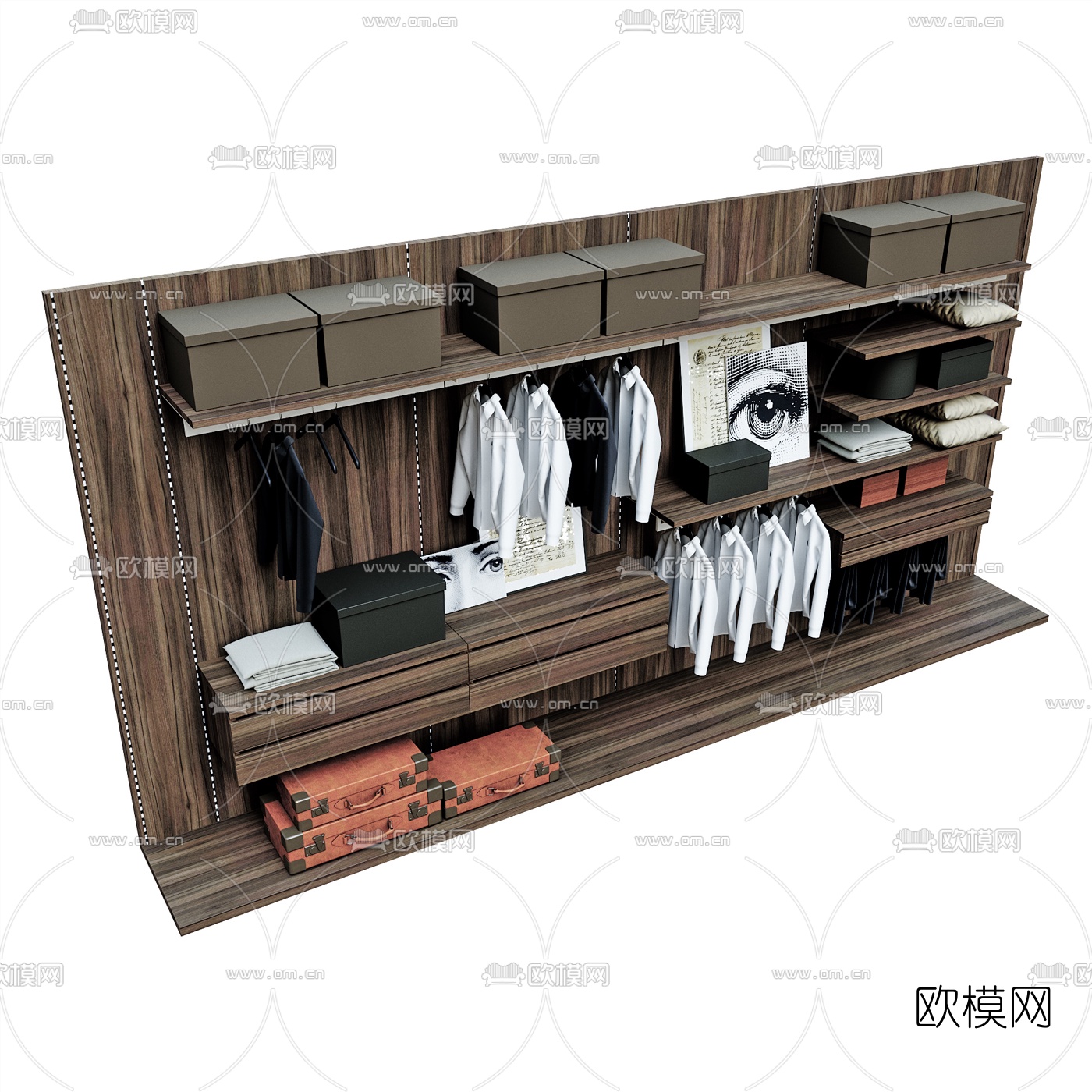 现代衣柜3d模型