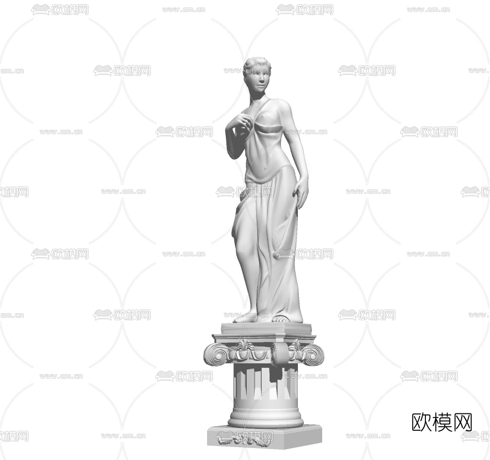 欧式人物雕塑su模型下载