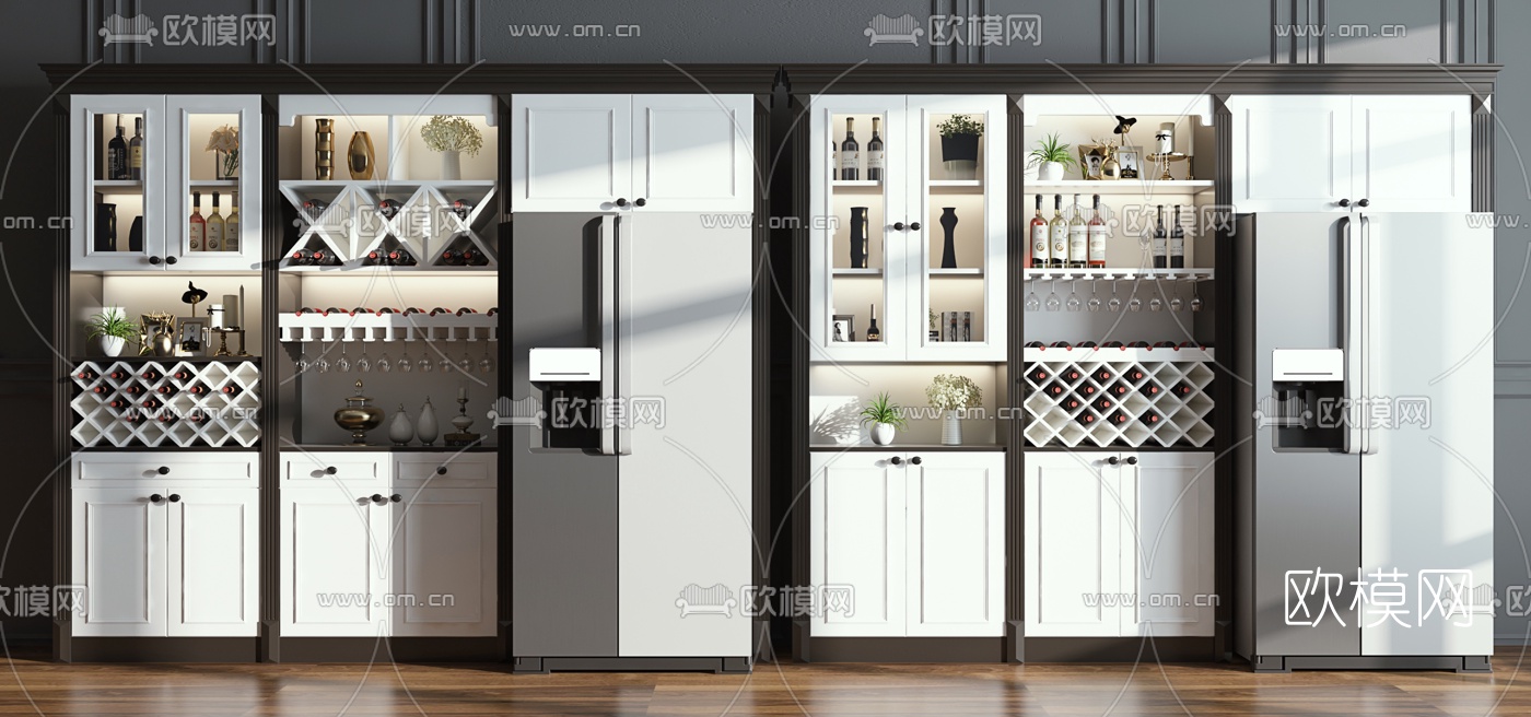 简欧装饰酒柜3d模型