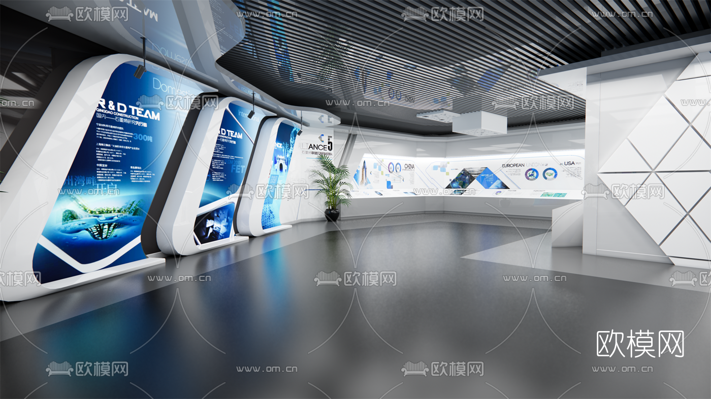 现代科技展厅su模型
