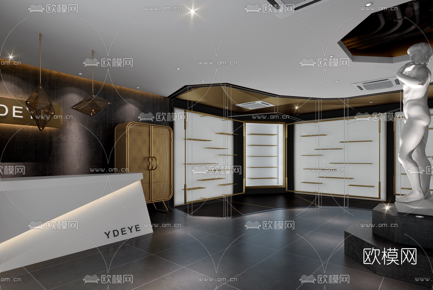 现代鞋店前台3D模型