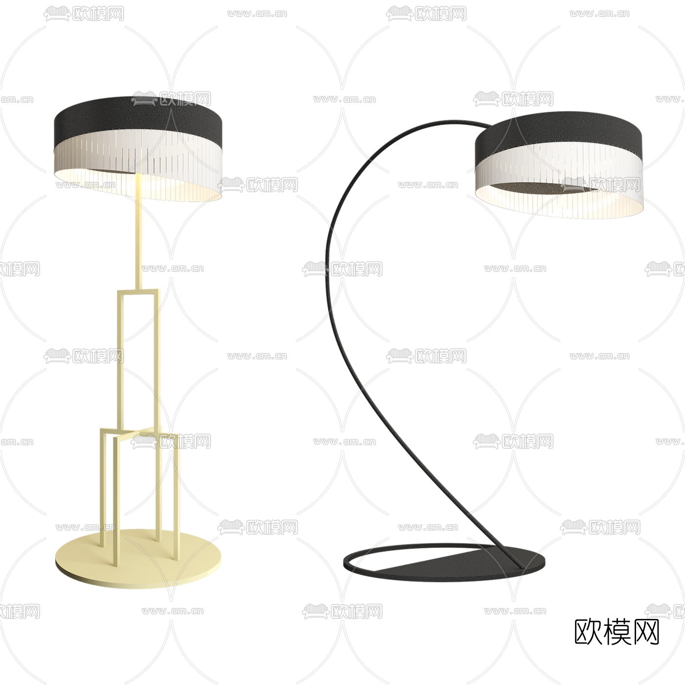 现代简约台灯3d模型下载（渲染图1）