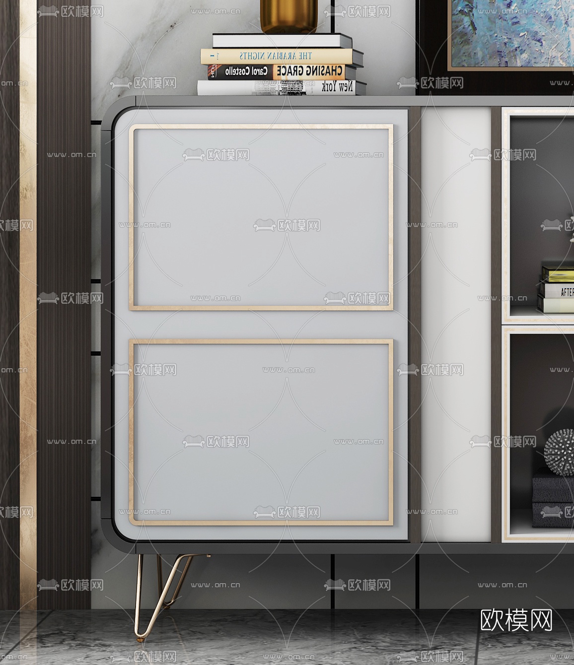 现代金属边柜3d模型