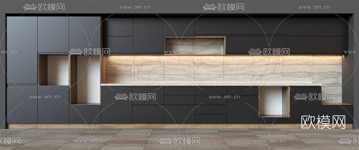 现代橱柜3D模型