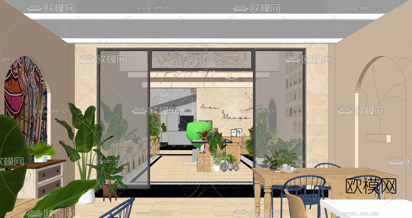 北欧咖啡厅su模型下载（渲染图4）