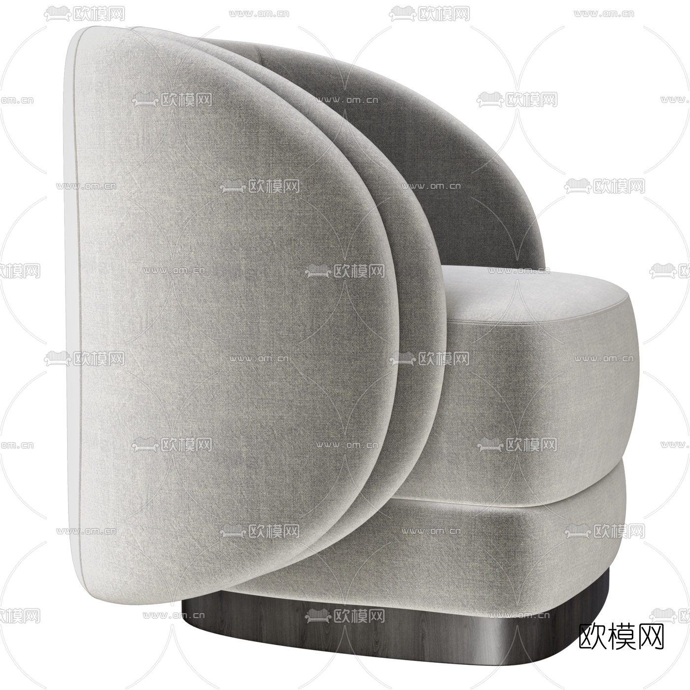 现代布艺单人沙发3d模型下载（渲染图3）