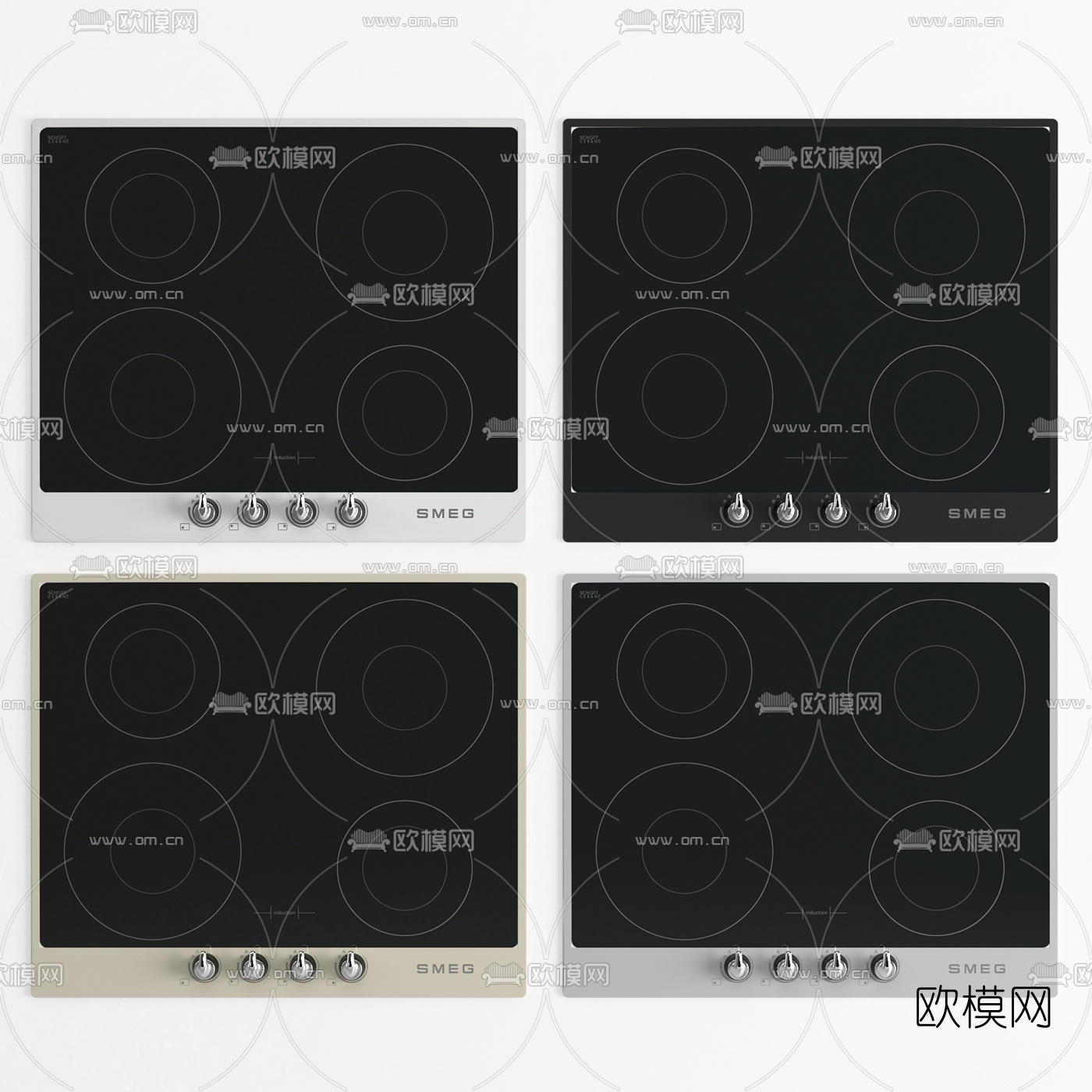 现代电磁炉组合3d模型