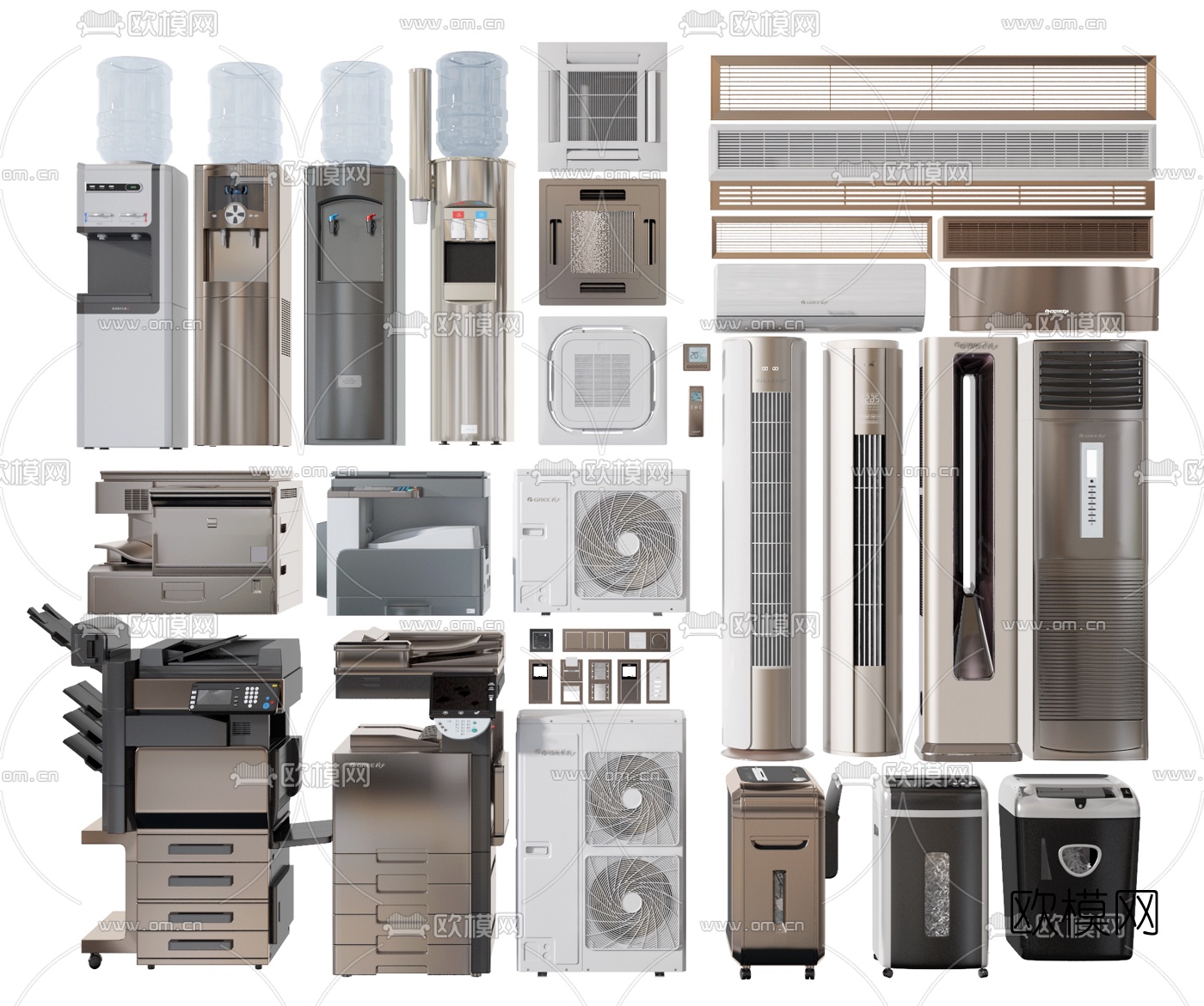 现代饮水机空调打印机电器3d模型下载