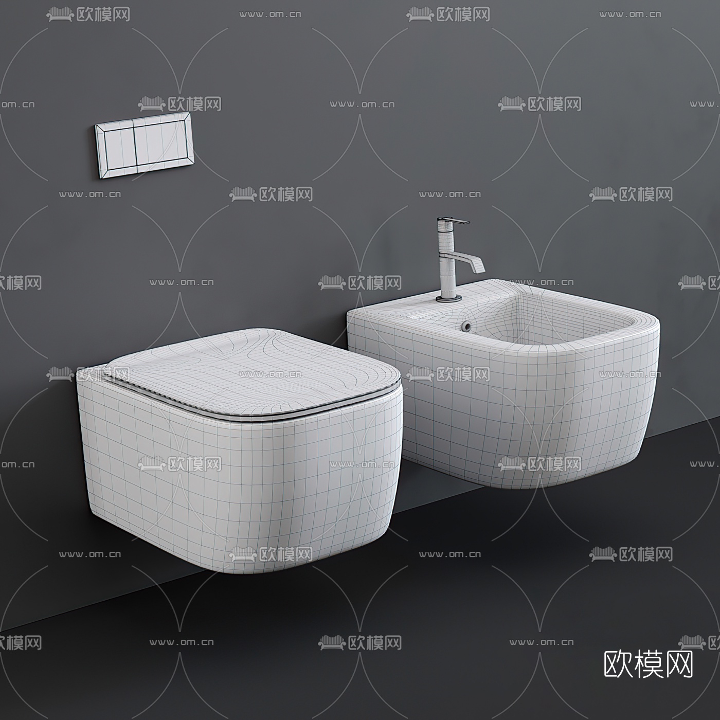 现代马桶坐便器3d模型