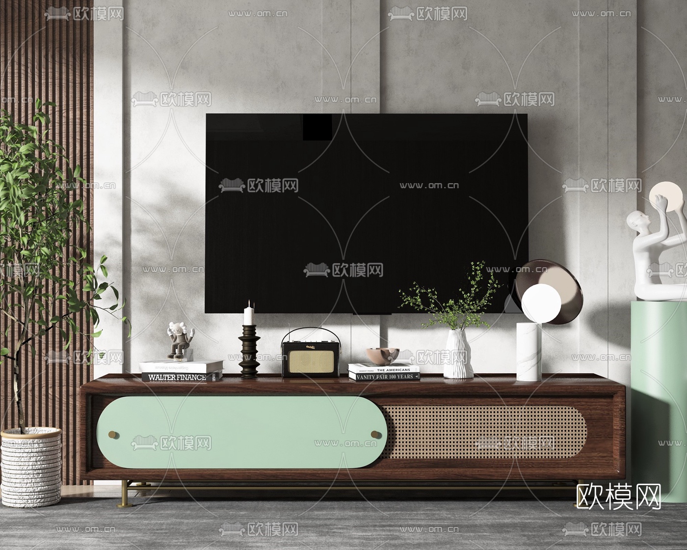 北欧电视柜3d模型