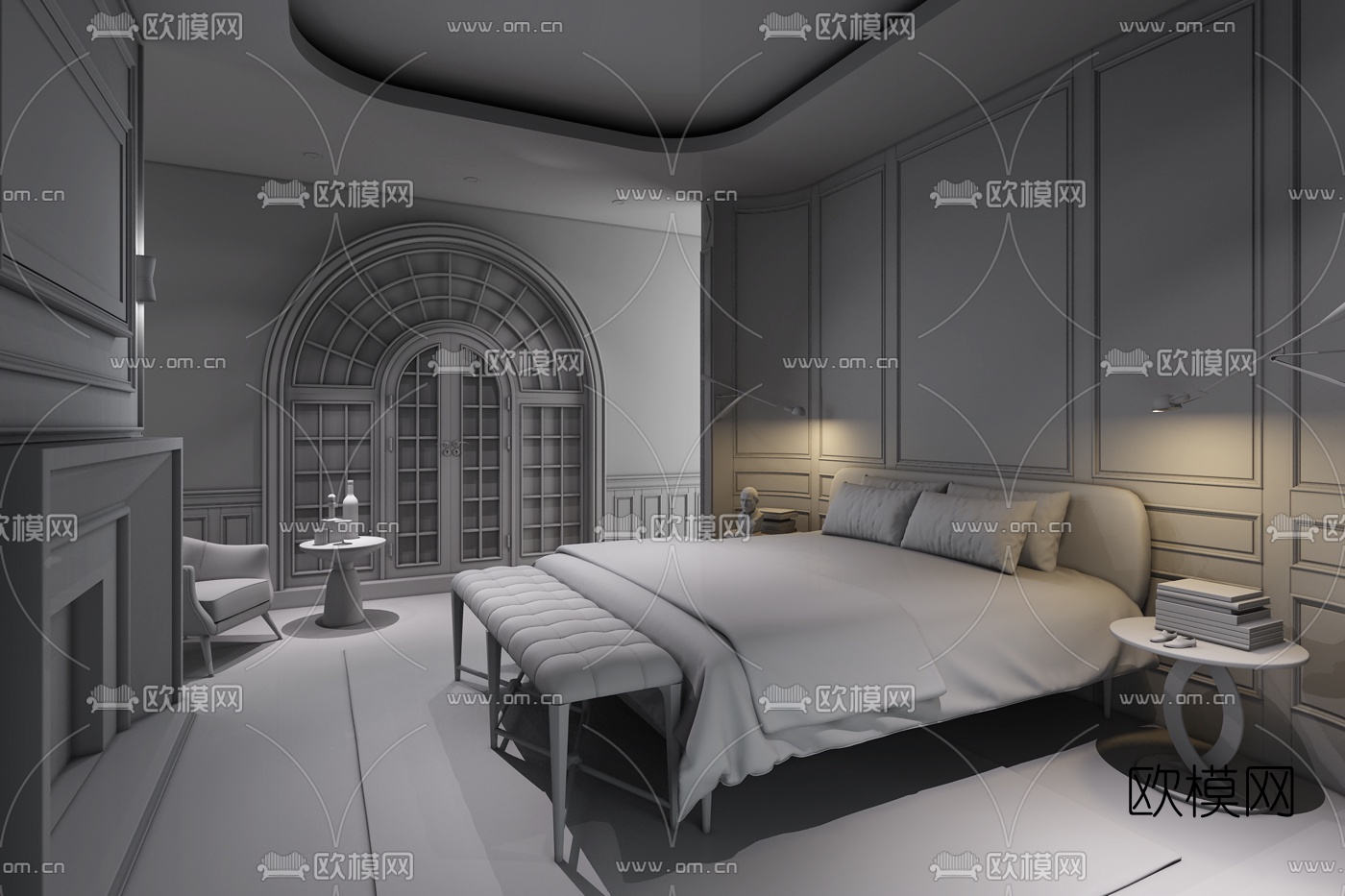 葛晓彪设计  后现代卧室主人房3D模型