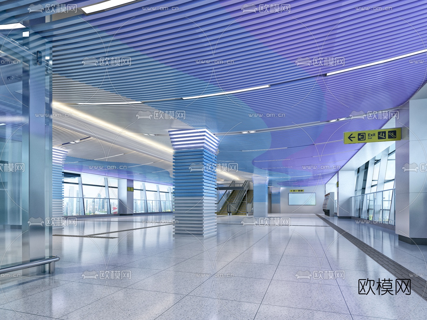 现代地铁站3d模型下载（渲染图4）