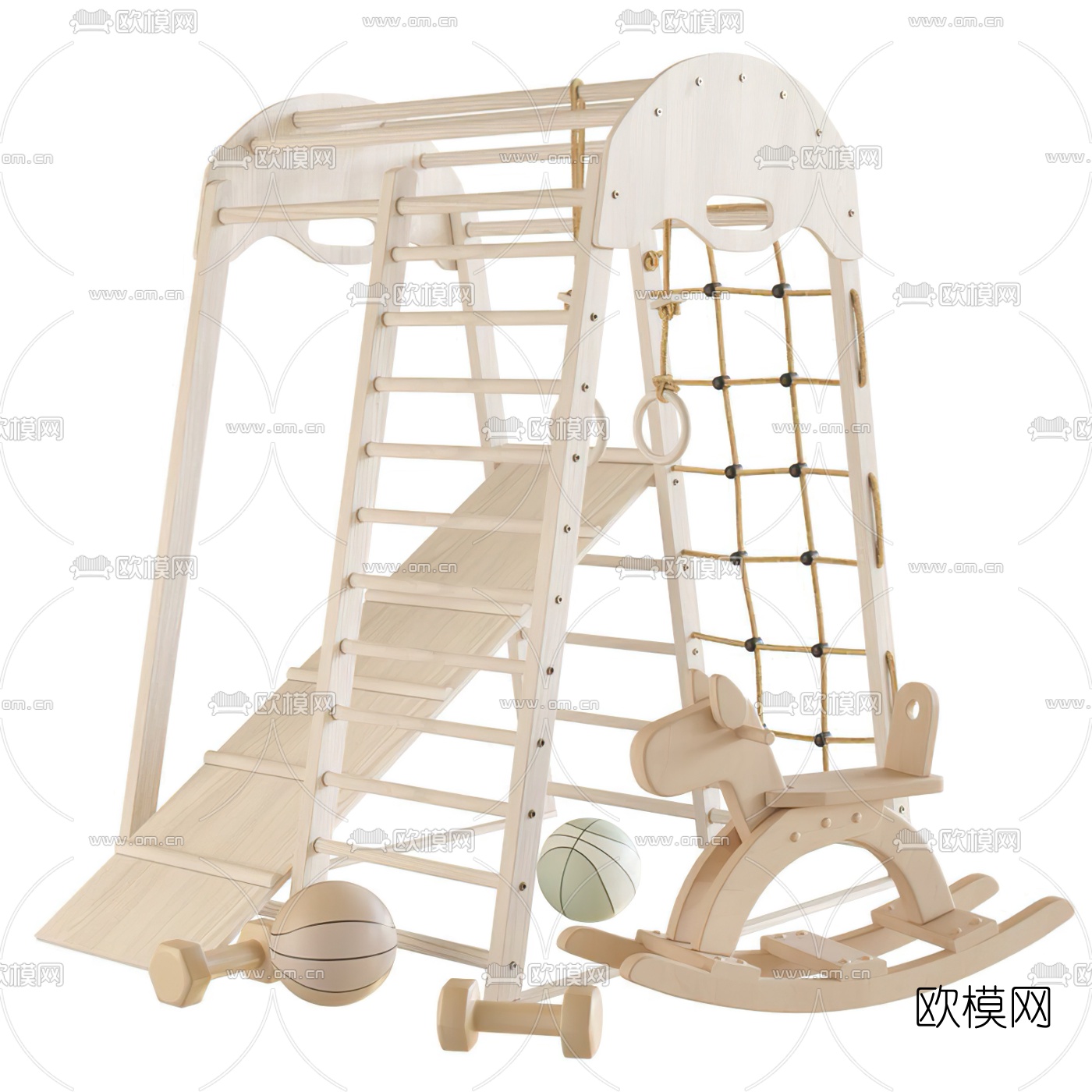 现代儿童运动器材3d模型