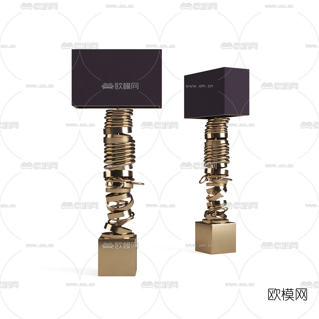 现代金属台灯3d模型下载（渲染图1）
