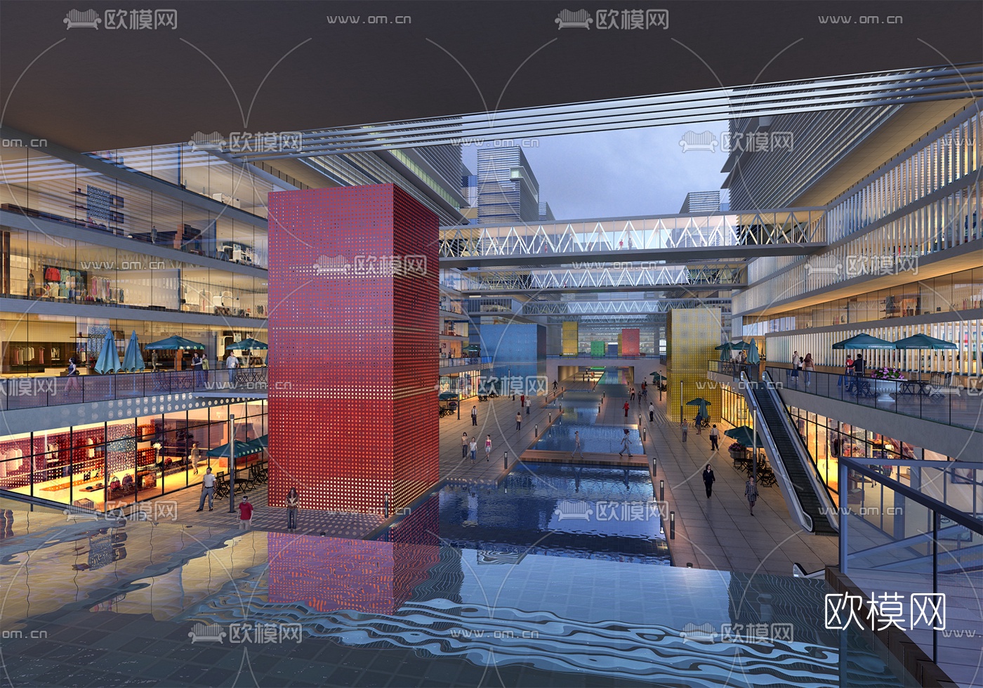 现代大型商场3d模型下载