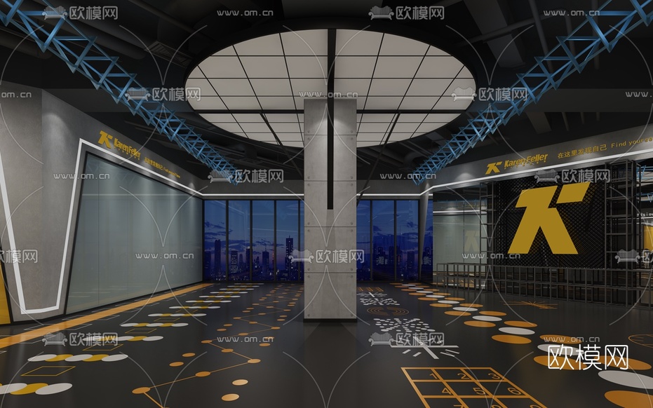现代健身房3d模型下载(渲染图2)