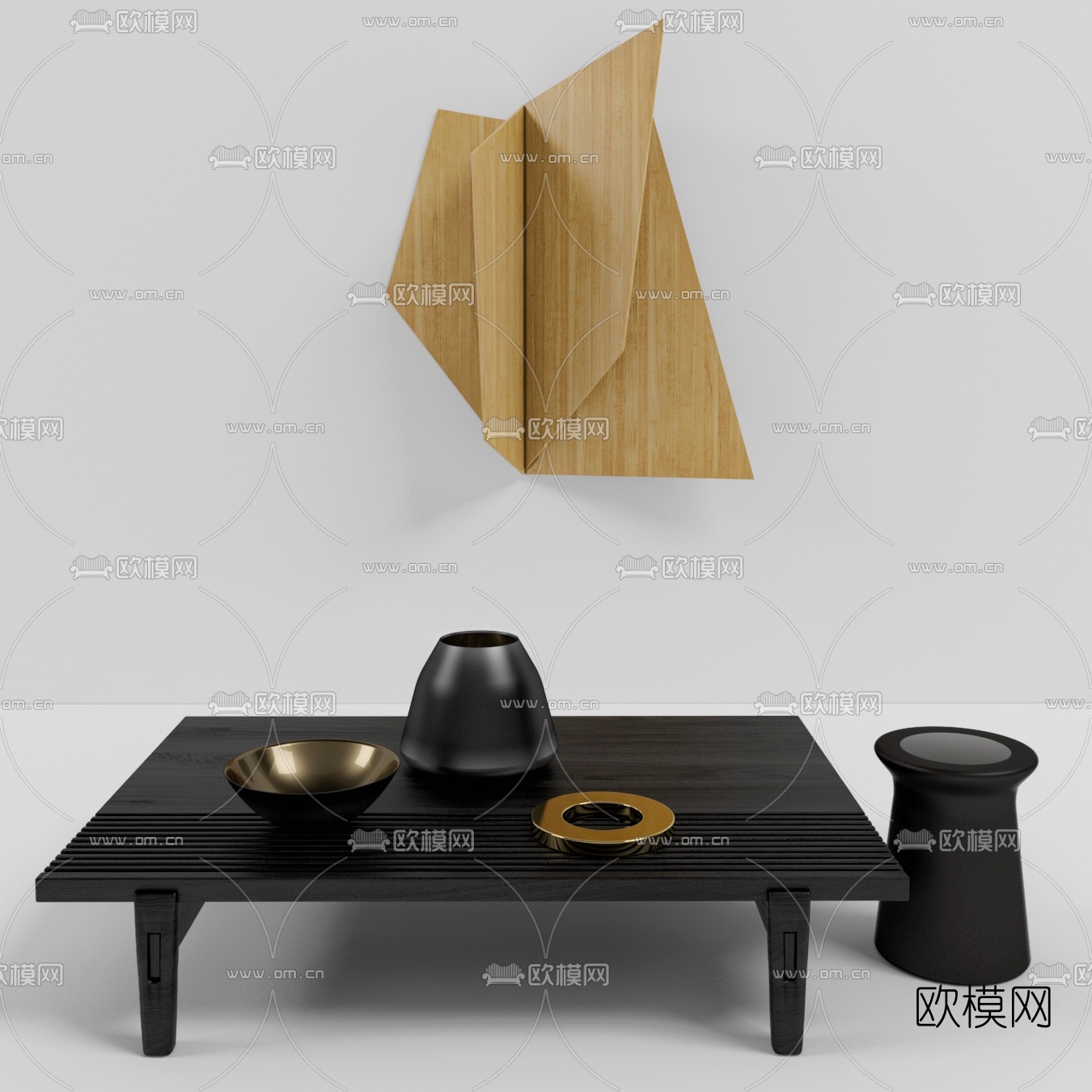 新中式茶桌3d模型