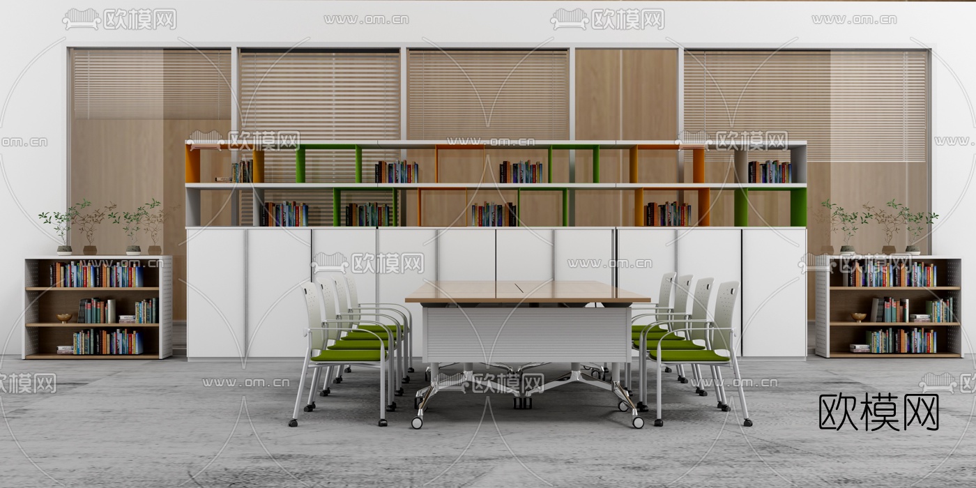 现代会议桌3d模型下载