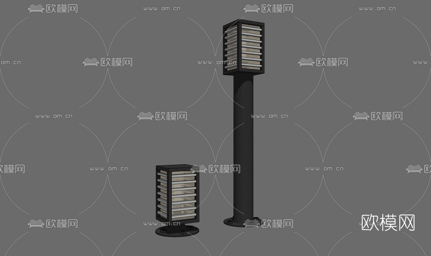 现代景观灯草坪灯免费su模型下载