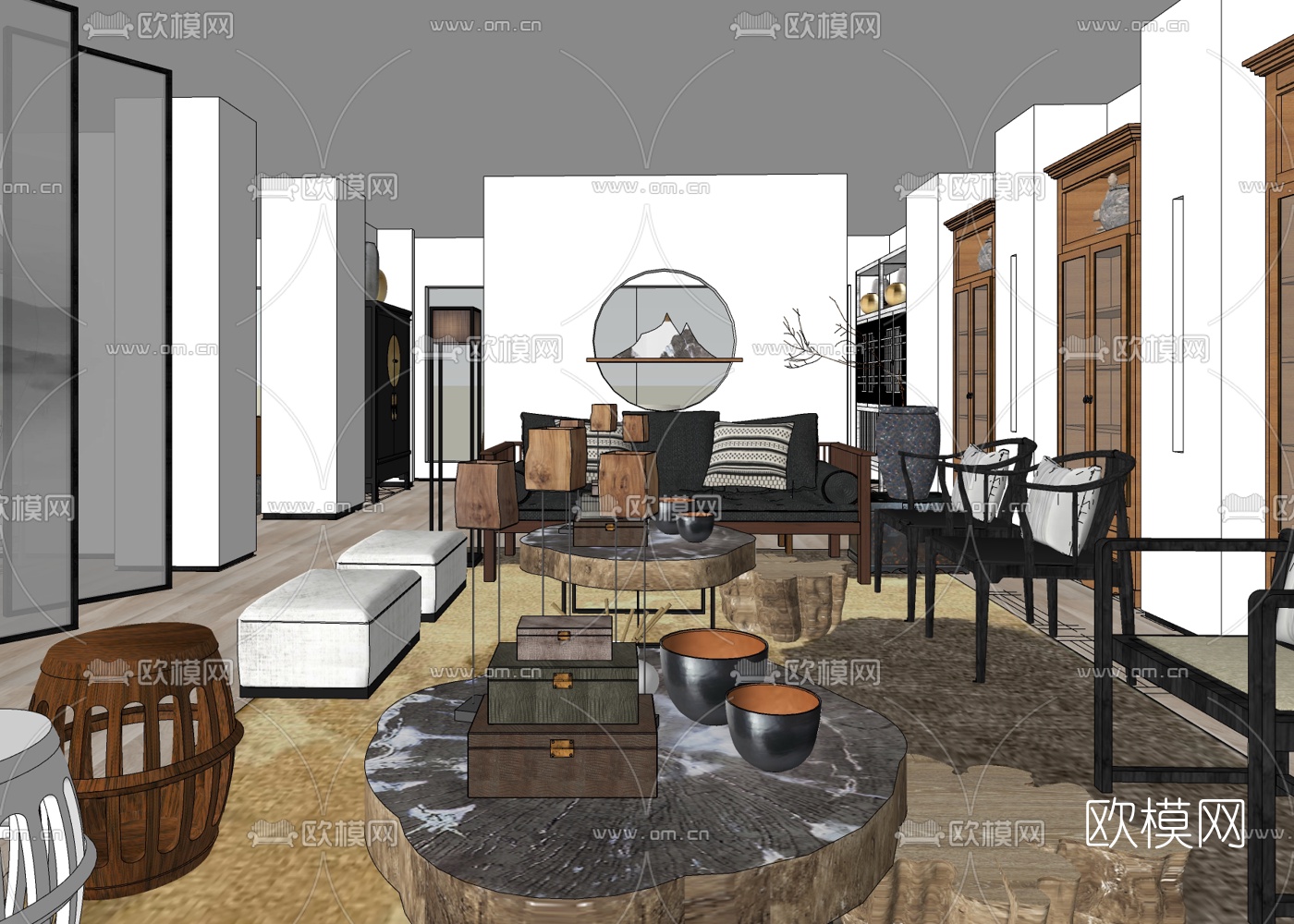 中式茶馆su模型下载（渲染图6）