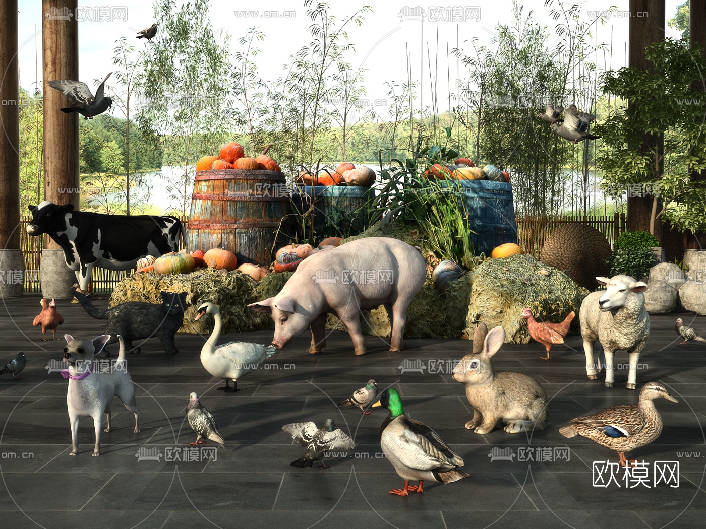 现代农家动物3d模型下载