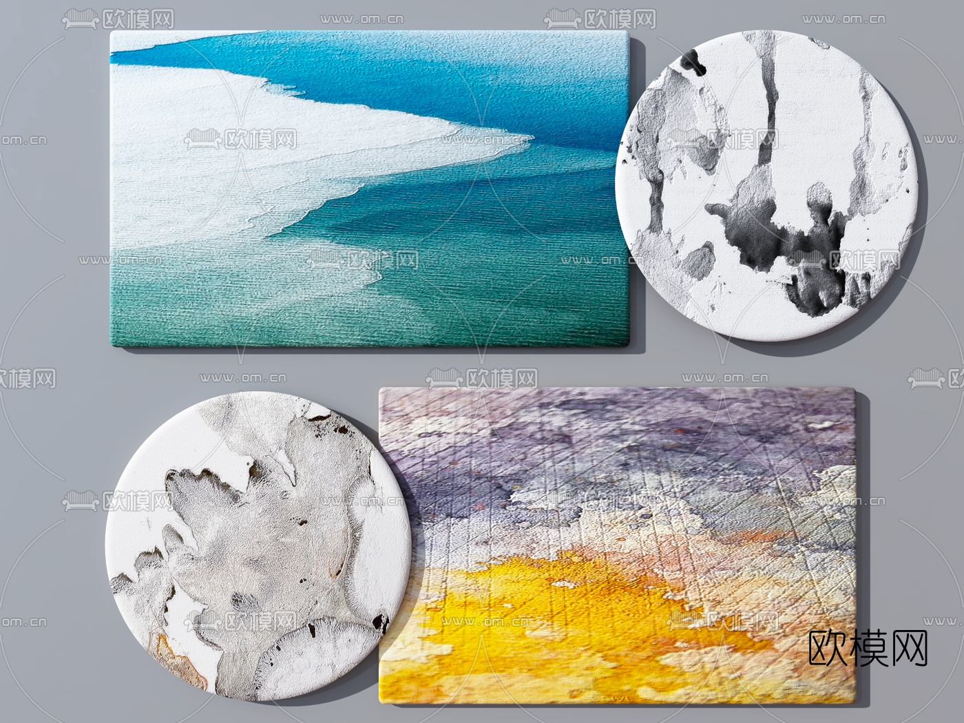 现代布艺地毯3d模型下载