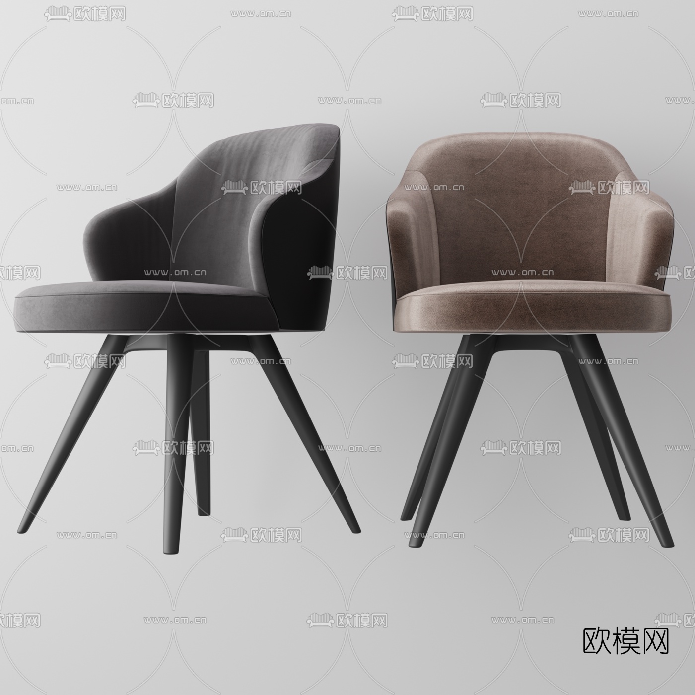 Minotti现代单椅组合3d模型下载（渲染图2）