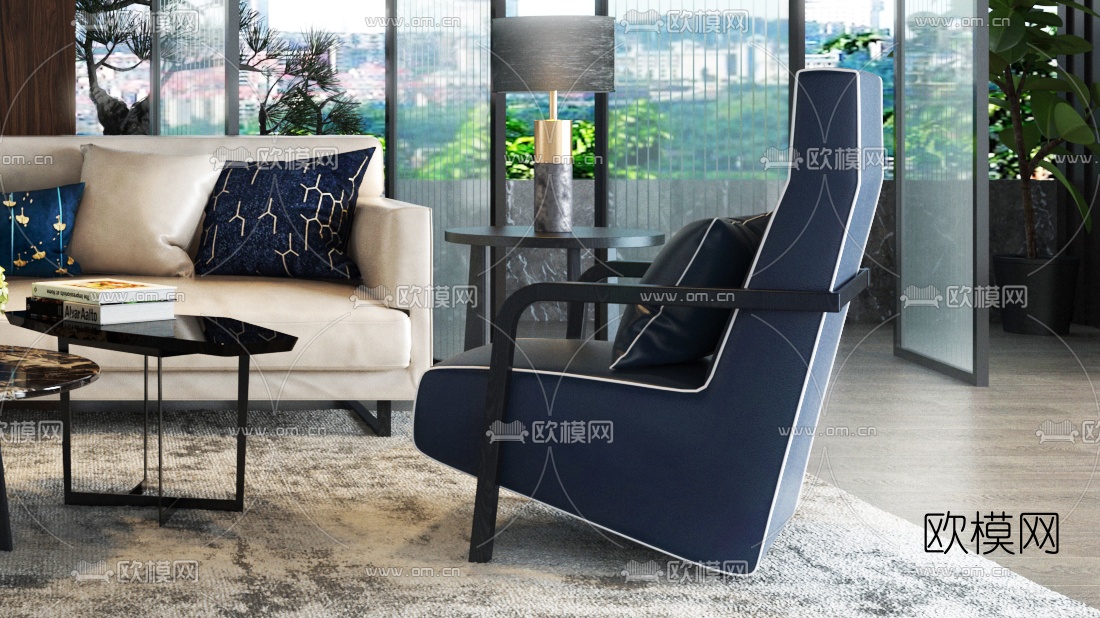现代客厅3d模型