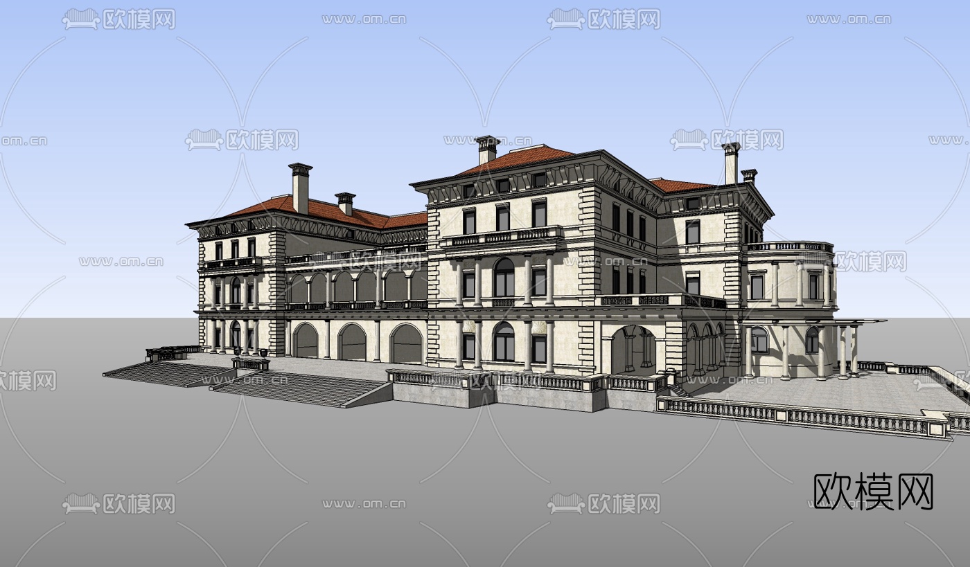 欧式教堂su模型下载（渲染图3）