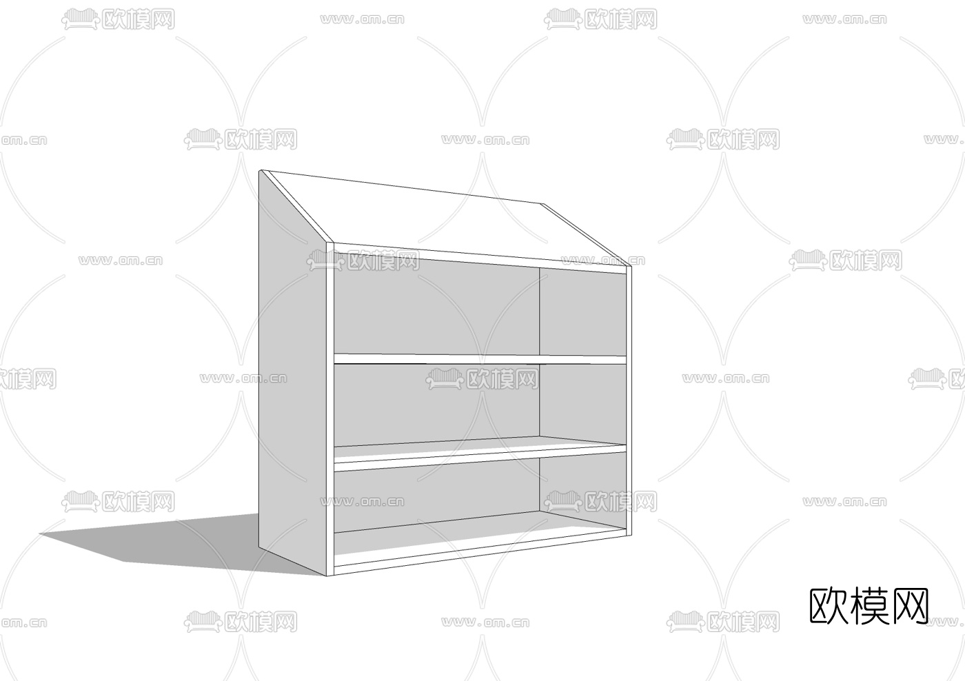 现代极简置物柜免费su模型下载