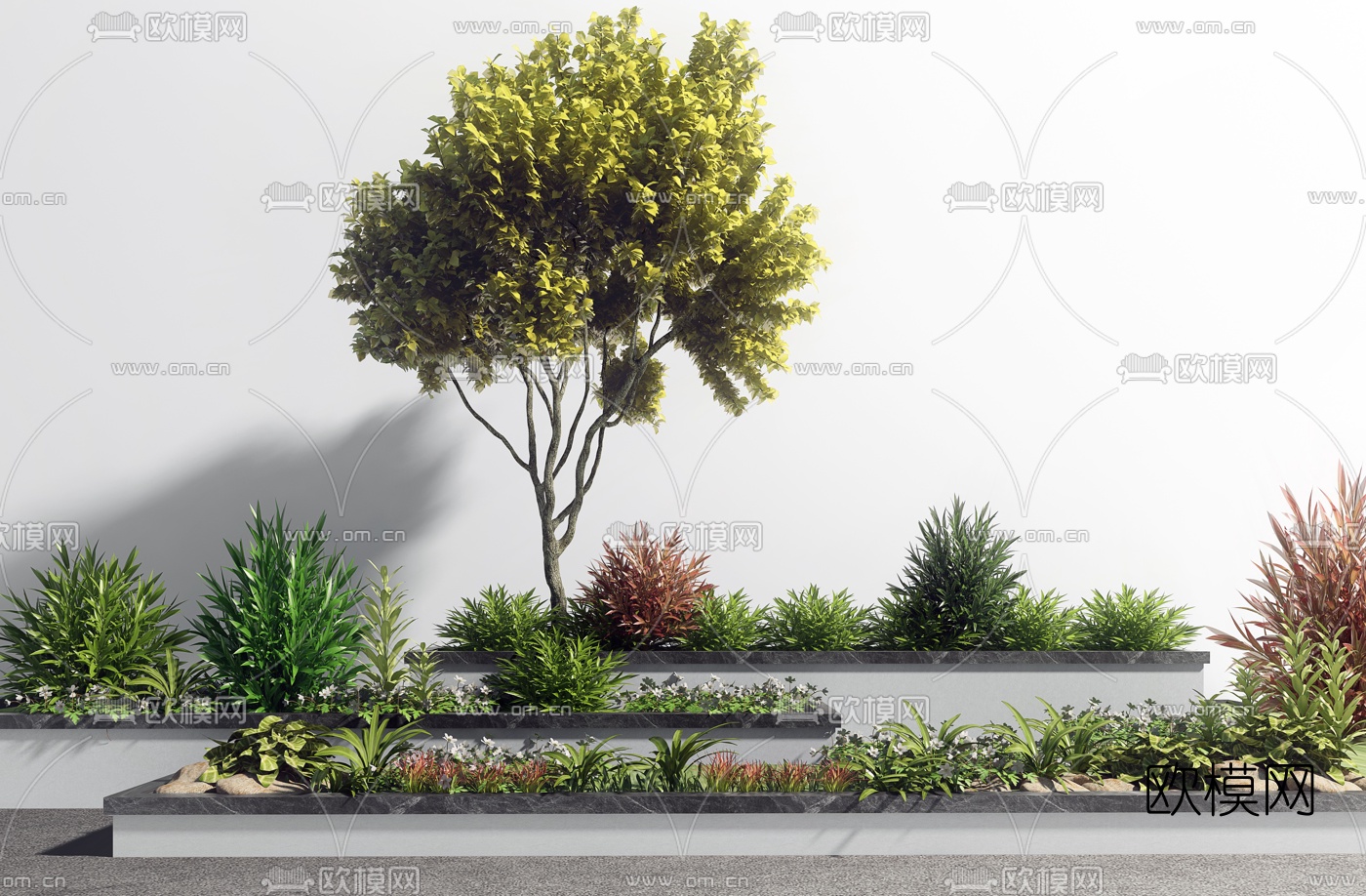 现代植物园艺小品3d模型