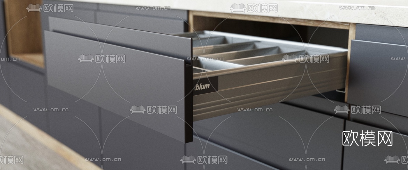 现代橱柜3D模型