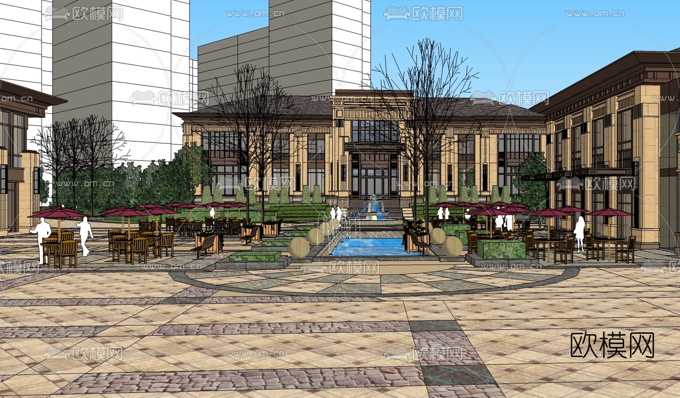 新古典酒店su模型下载（渲染图2）