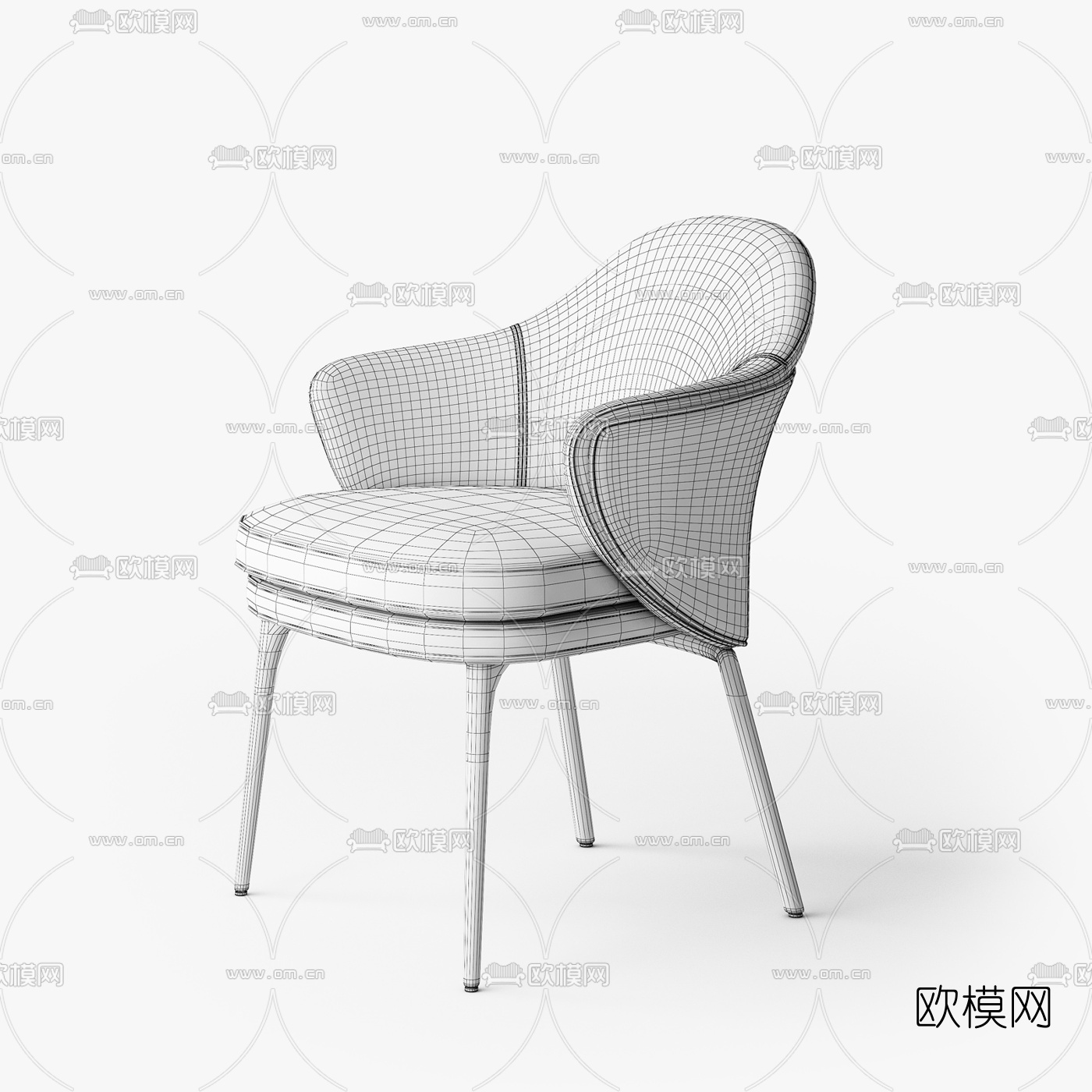 Minotti米洛提现代布艺单椅3d模型下载（渲染图8）